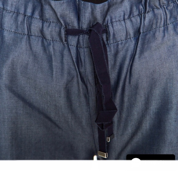 Emporio Armani chambray wide leg paper bag pants - Picture 7 of 7